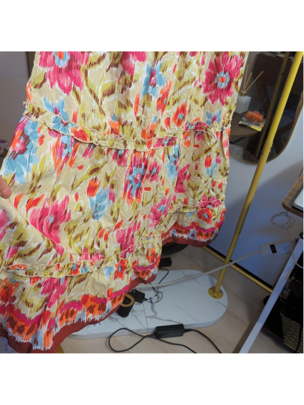 House Of Harlow 1960 Maxi Dress Women's Medium Floral Smocked Ruffle Tiered NWT, - Picture 4 of 6